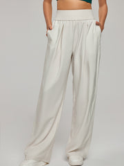 Women's long pants, summer, thin, loose, fitness, high waist, wide legs, straight